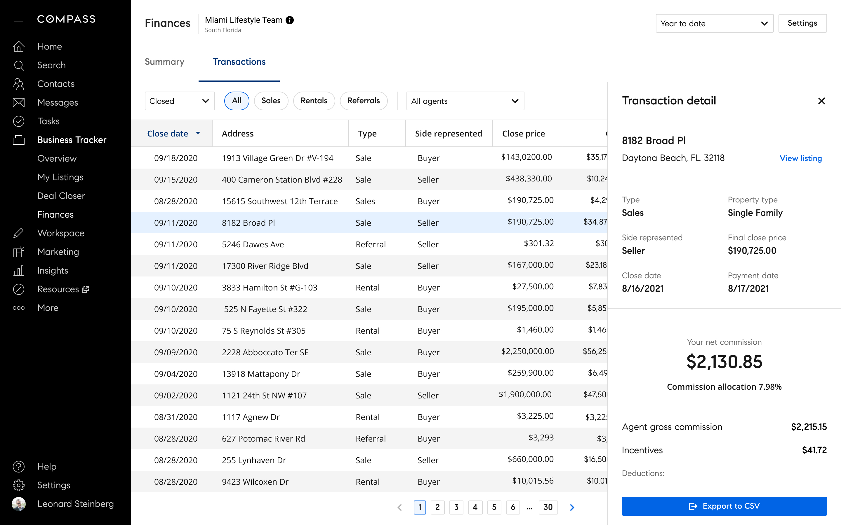 Compass Business Tracker